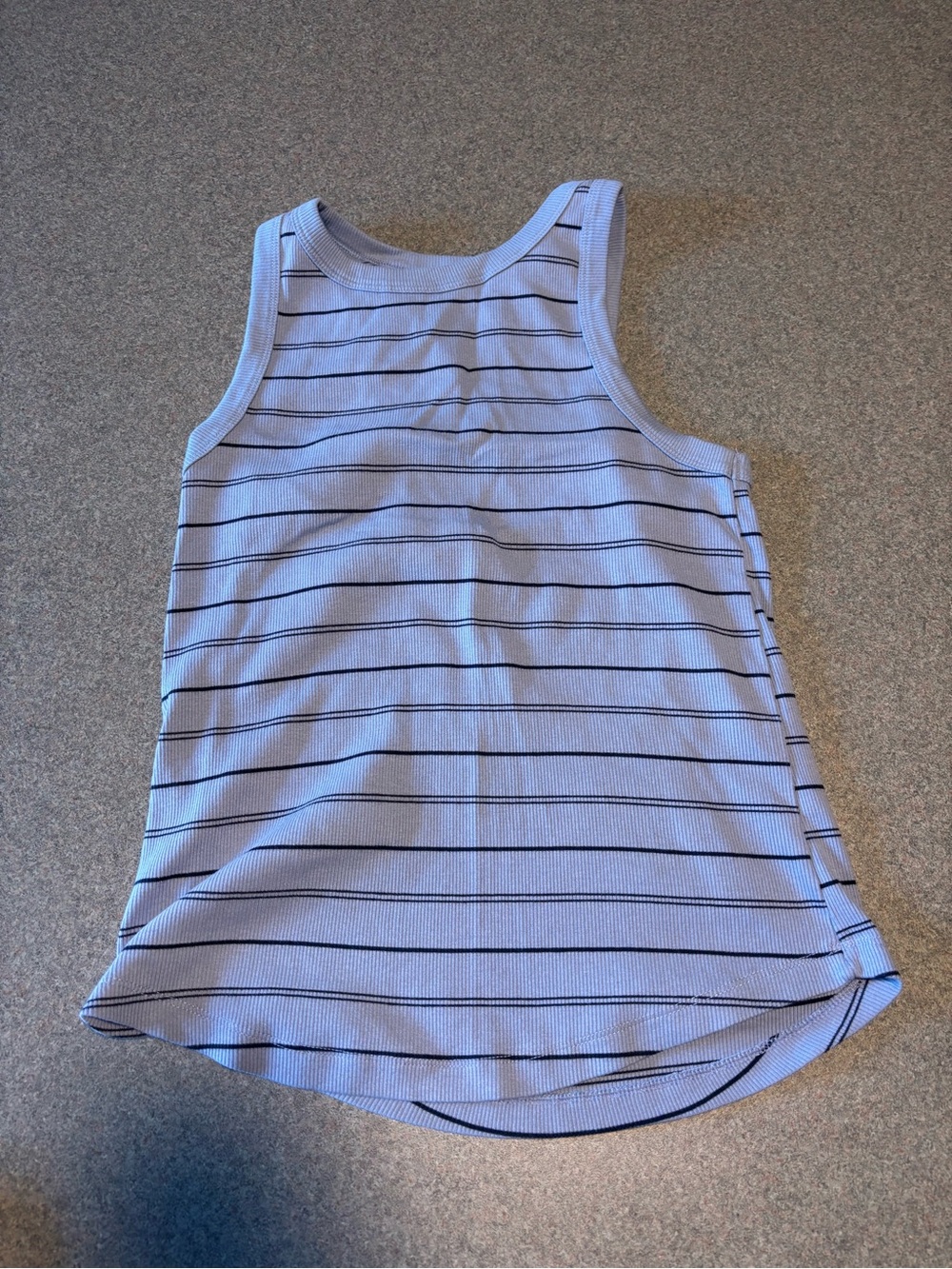 SO Light Blue Tank Top with Navy Stripes